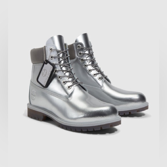 Veneda Carter x Timberland RARE EXCLUSIVE 6" Silver Boots - Unisex Size 6M/8W - Picture 2 of 12
